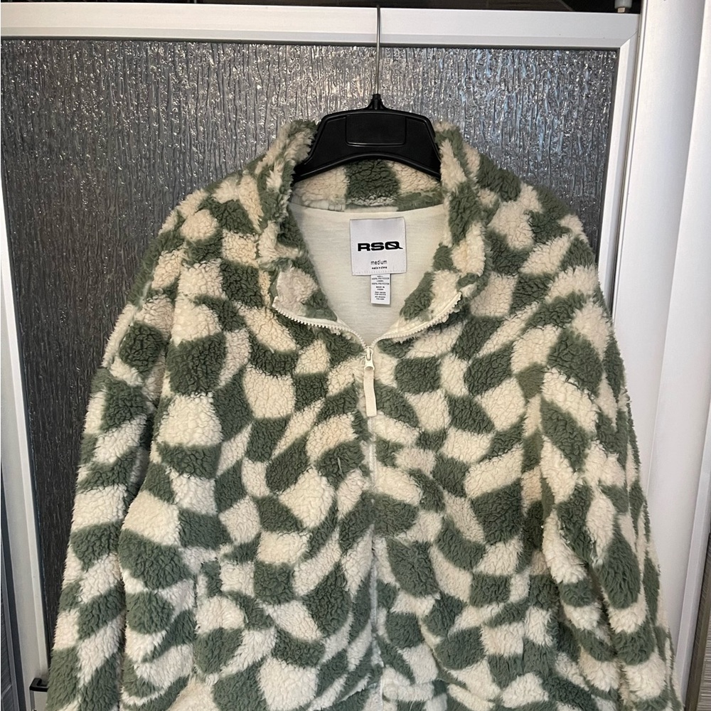 RSQ Olive and Cream Teddy Jacket